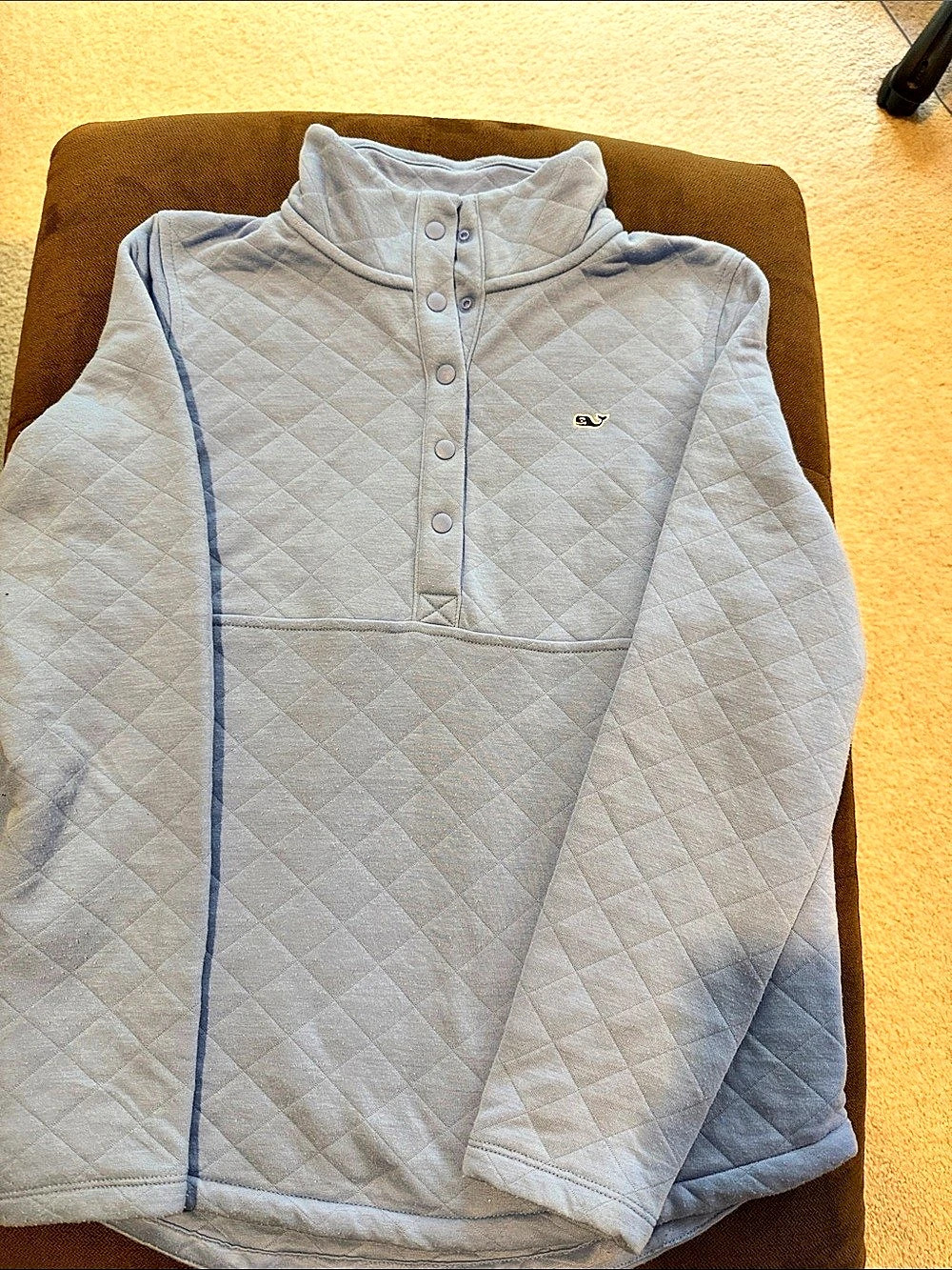 vineyard vines Quilted Shelby Snap Pullover Blue Small